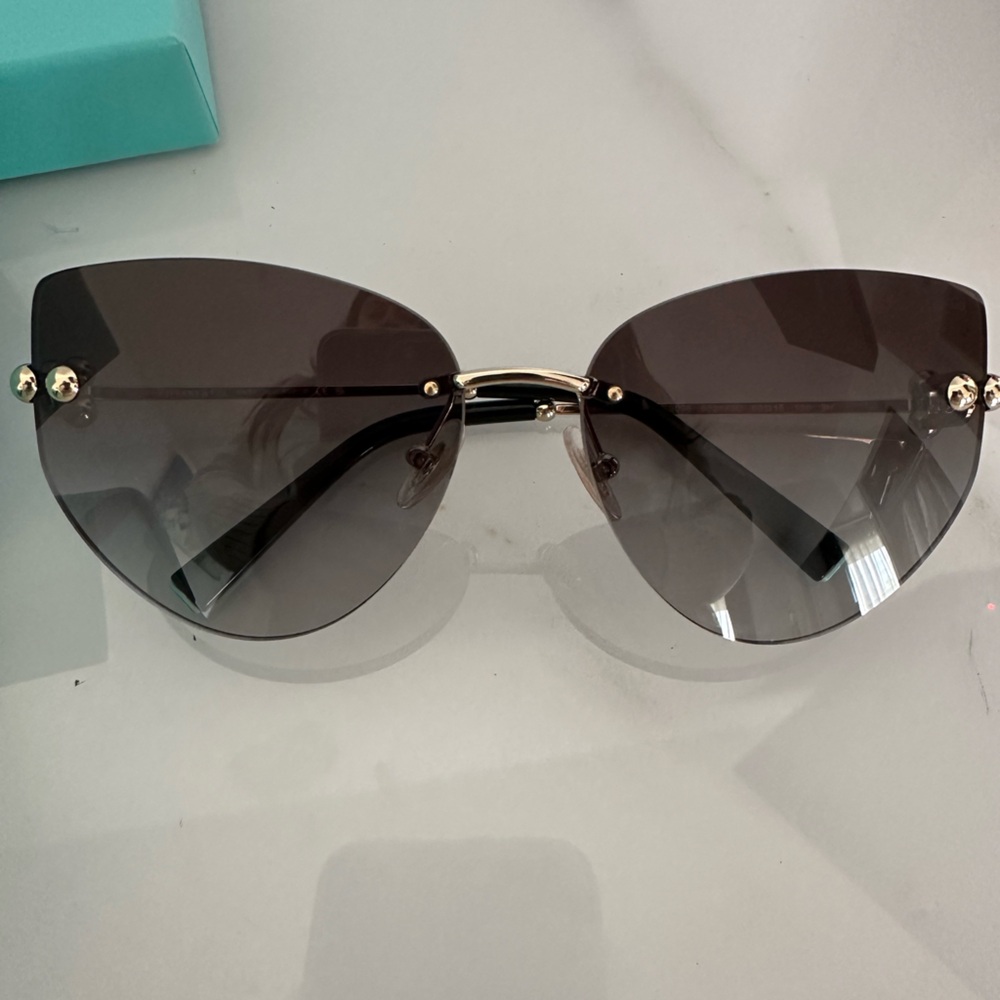 Tiffany & Co. 
Brand new pair
Dark gray with gold details